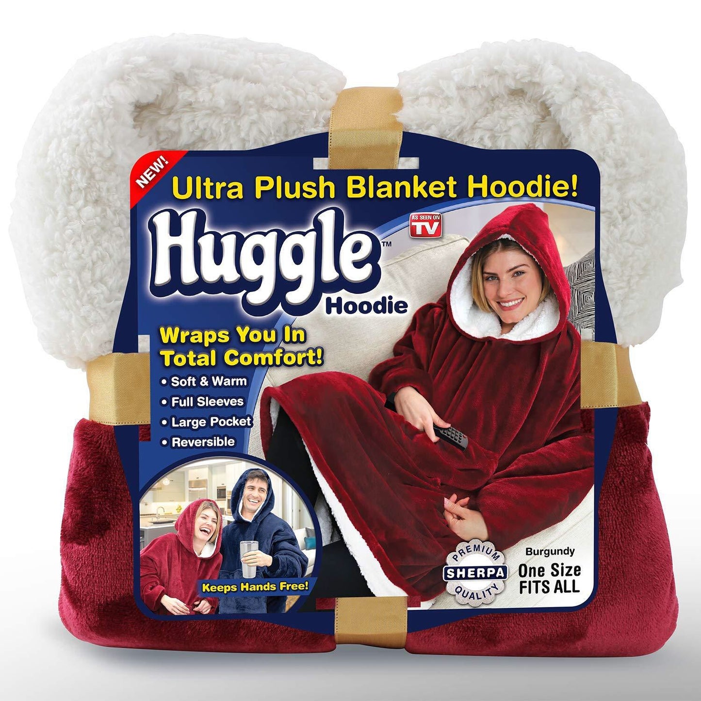 Pocket Hoodie Adult Winter Hooded TV Blankets