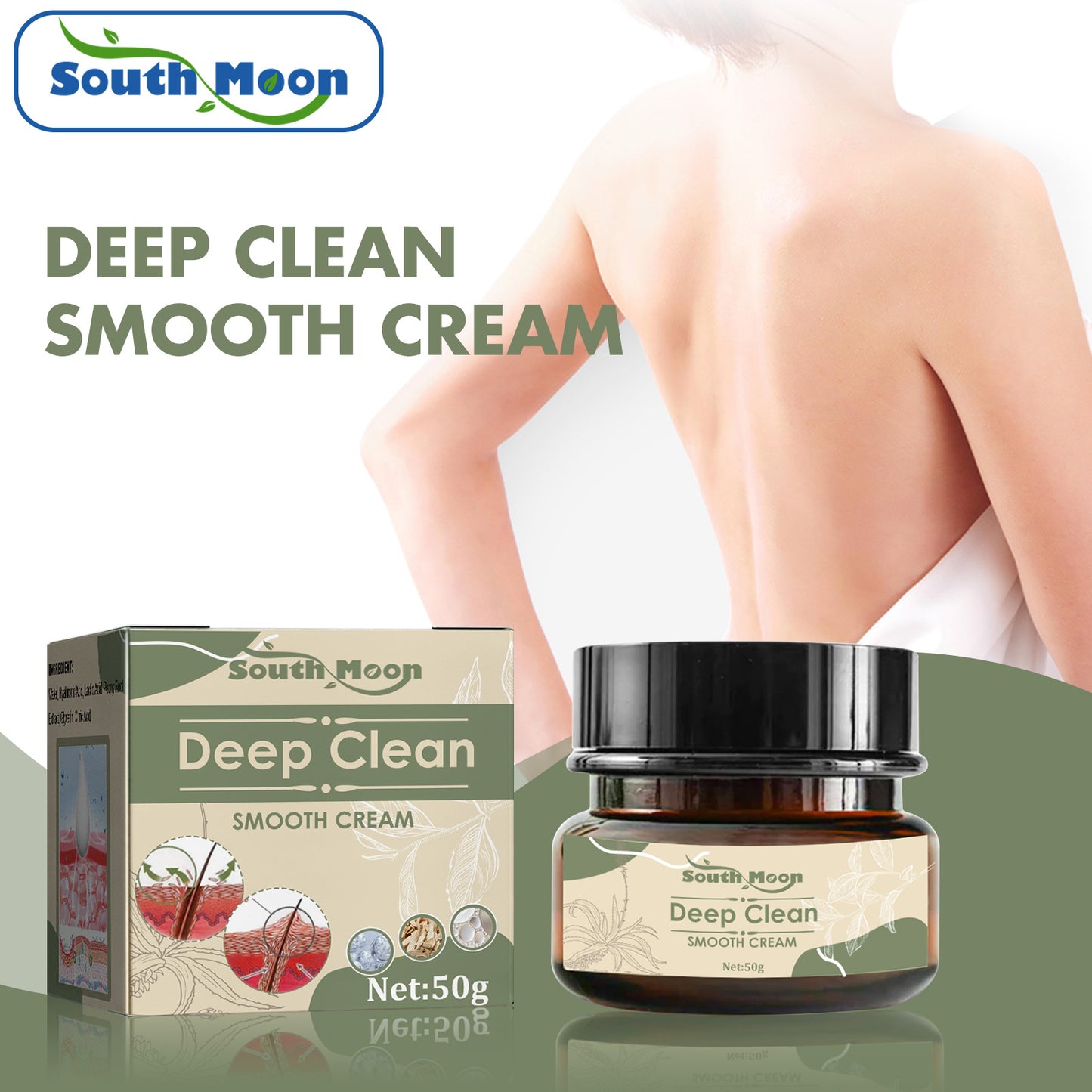 South Moon Deep Cleansing Smoothing Cream Body Cleansing Soft Smooth Moisturizing