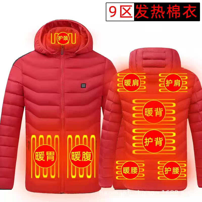 Heating clothing new winter light and thin heating cotton jacket men's electric heating vest USB constant temperature heating clothing