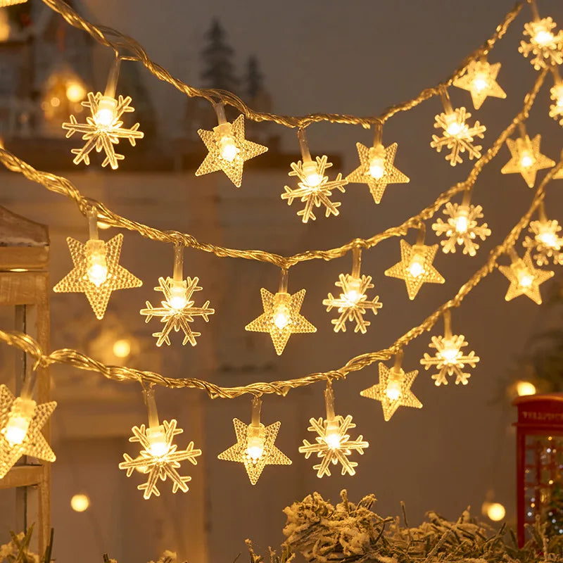 Sparkling Snowflake Fairy Lights