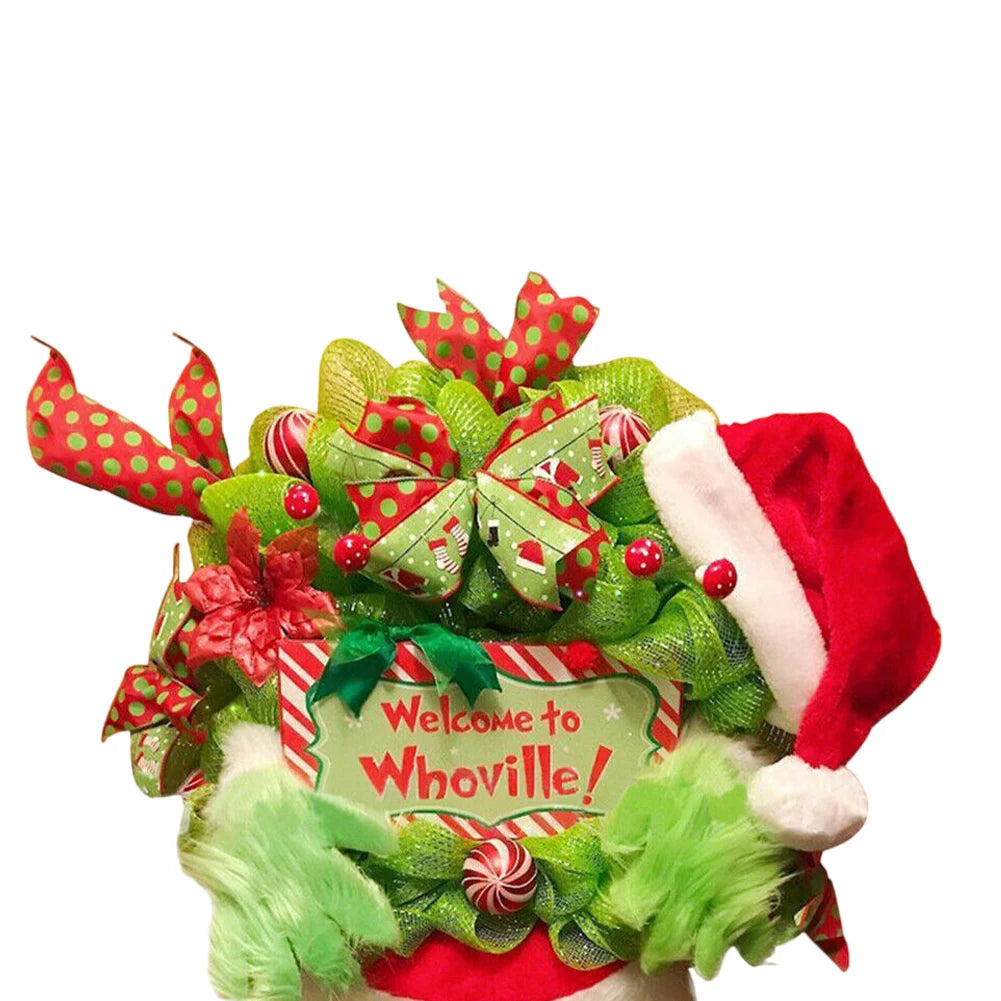 Grinch's Whimsical Holiday Wreath