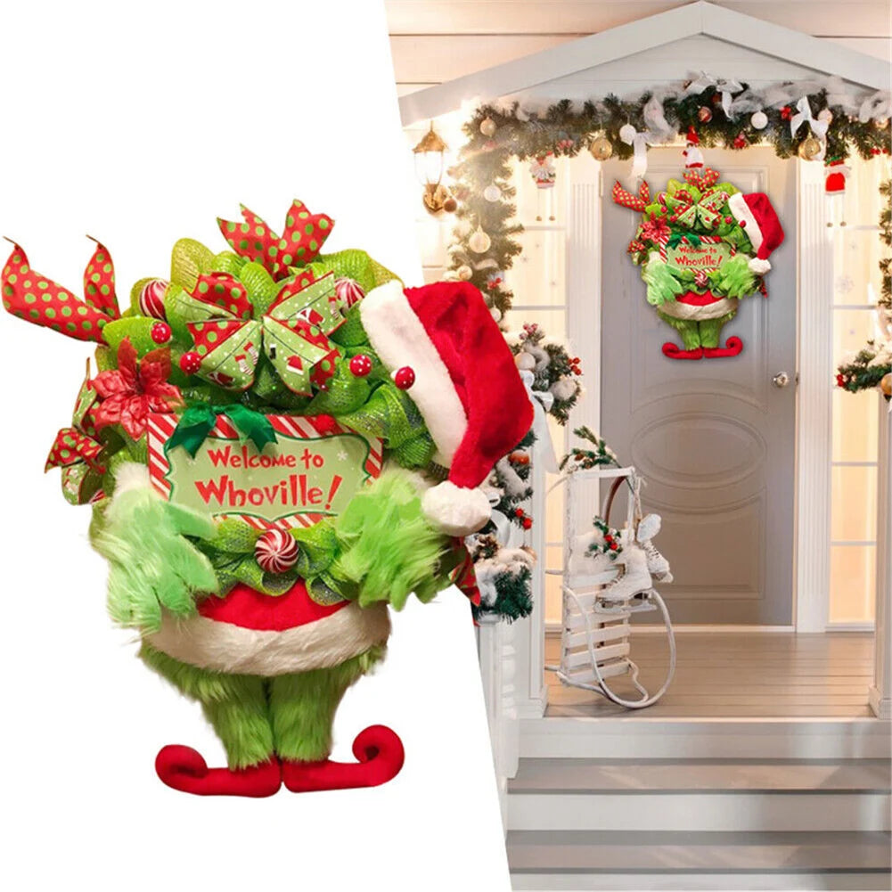 Grinch's Whimsical Holiday Wreath