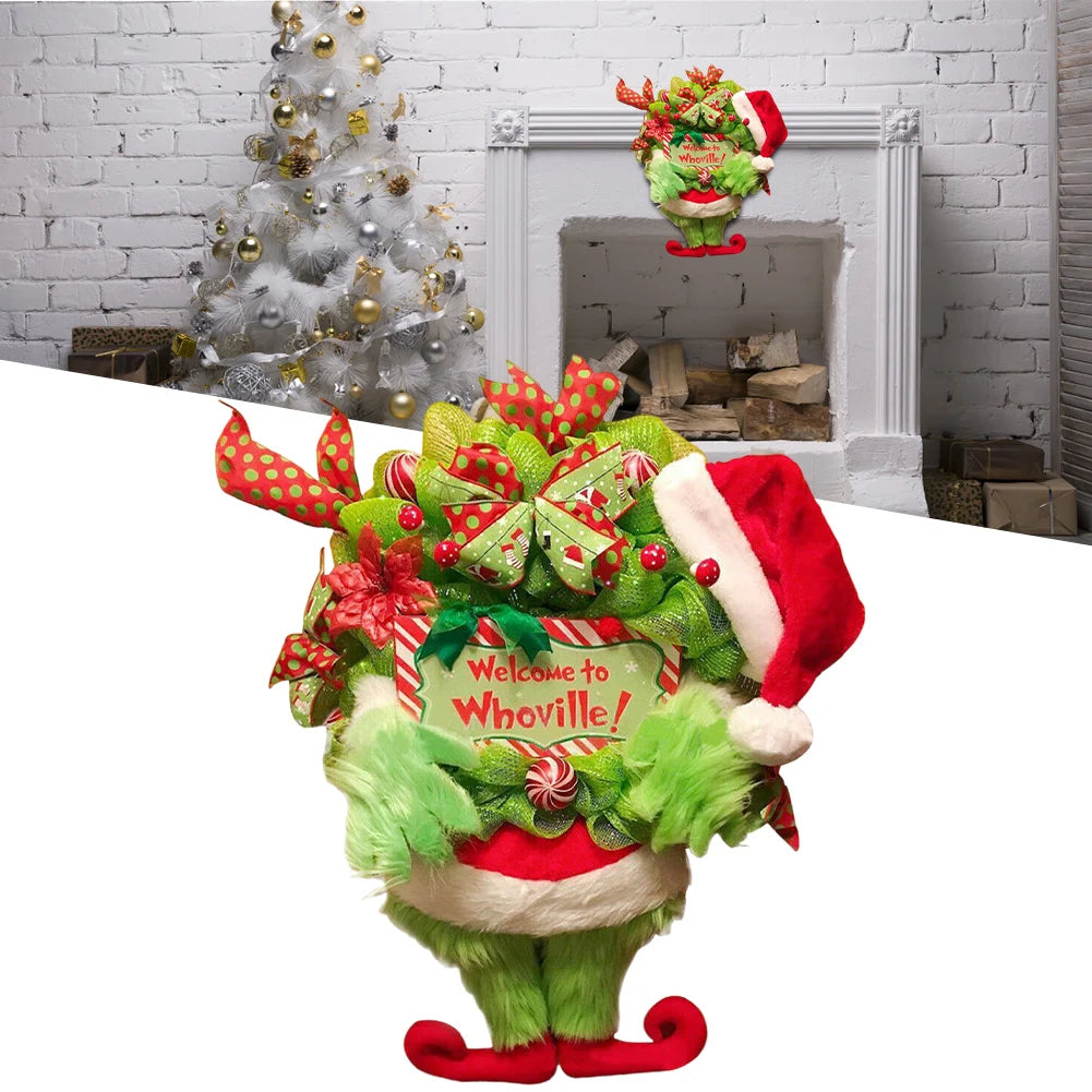 Grinch's Whimsical Holiday Wreath