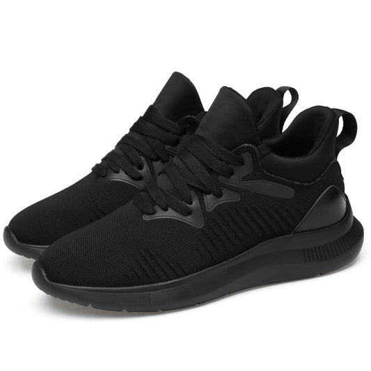 18-65 Men's Height Increasing Sports Shoes Spring Low-top Thick-soled Flying Weave Mesh Cloth Running Shoes Casual Walking Fashion Shoes