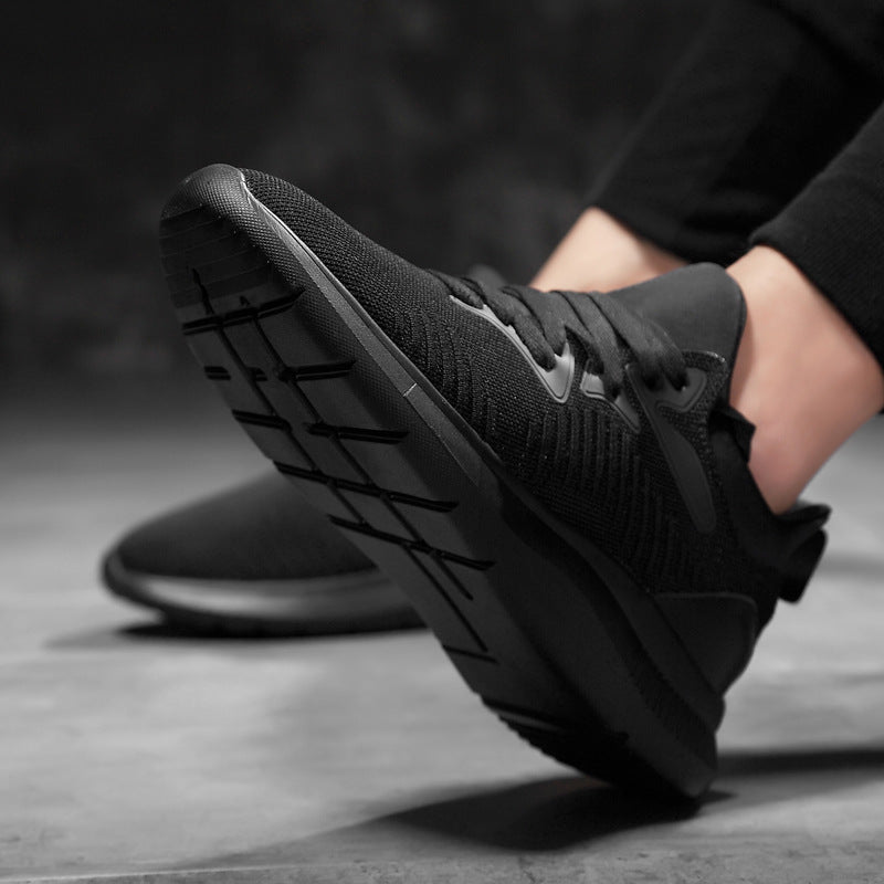 18-65 Men's Height Increasing Sports Shoes Spring Low-top Thick-soled Flying Weave Mesh Cloth Running Shoes Casual Walking Fashion Shoes