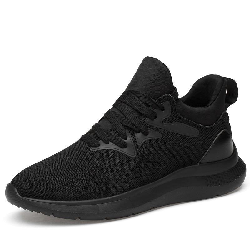 18-65 Men's Height Increasing Sports Shoes Spring Low-top Thick-soled Flying Weave Mesh Cloth Running Shoes Casual Walking Fashion Shoes