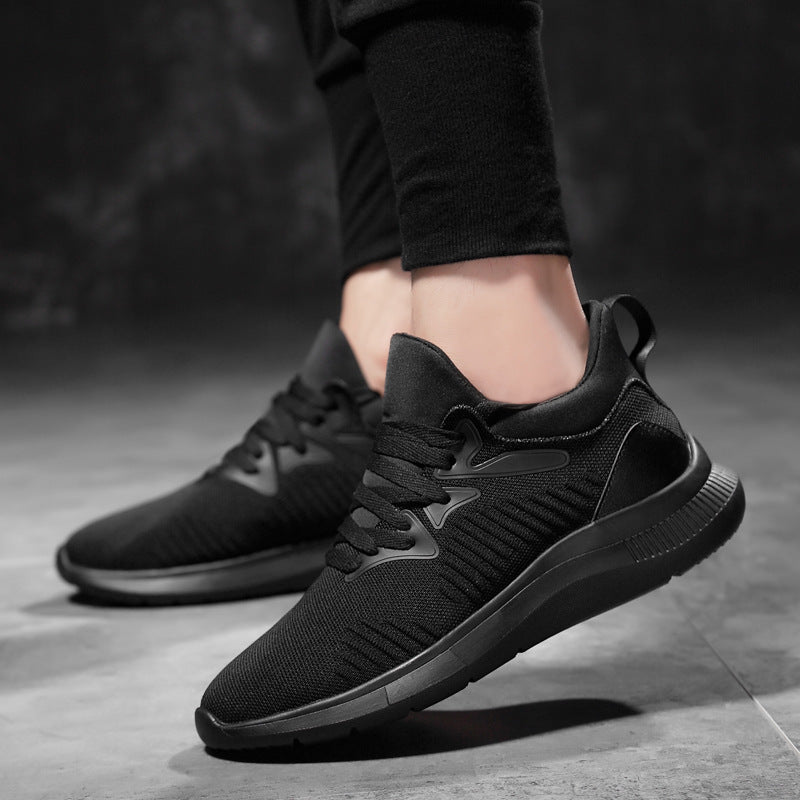 18-65 Men's Height Increasing Sports Shoes Spring Low-top Thick-soled Flying Weave Mesh Cloth Running Shoes Casual Walking Fashion Shoes