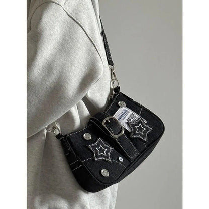 Starry Denim Shoulder Bag