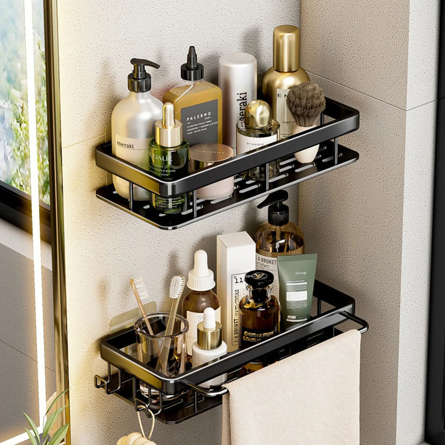 Magic No-Drill Shower Shelf