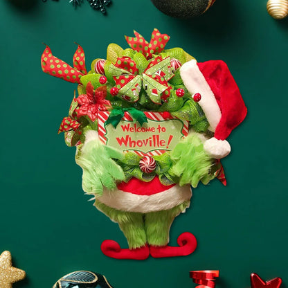 Grinch's Whimsical Holiday Wreath