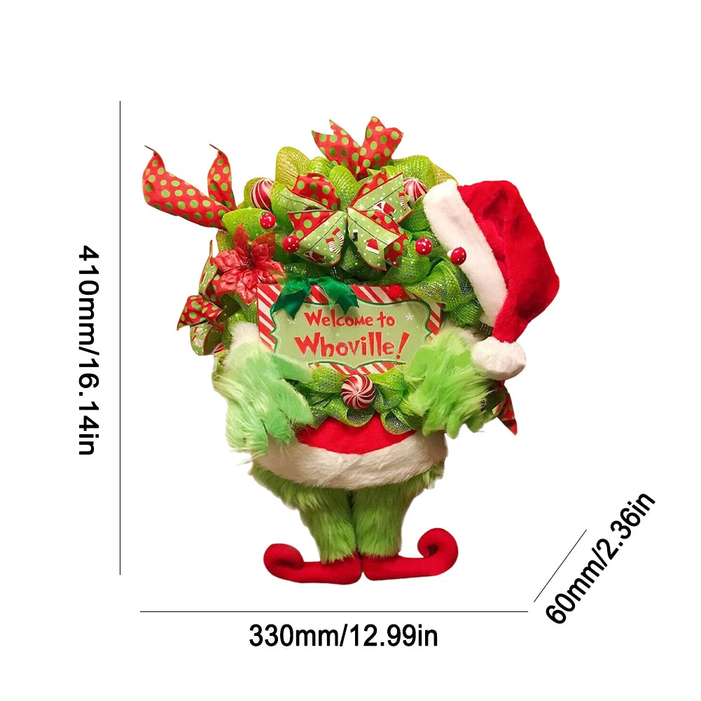 Grinch's Whimsical Holiday Wreath