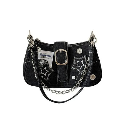 Starry Denim Shoulder Bag