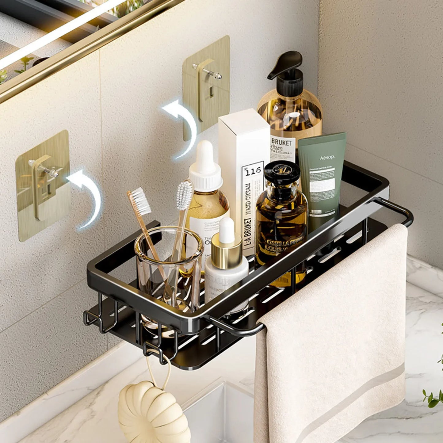 Magic No-Drill Shower Shelf